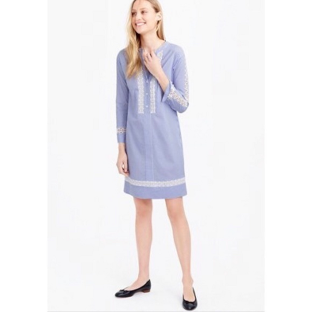 J.Crew Shirt Dress Lace‎ Details Size 00